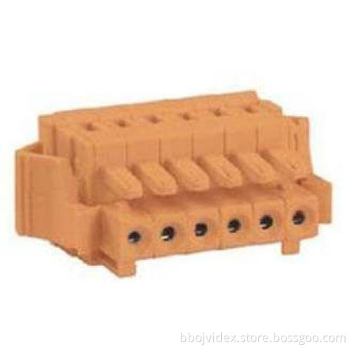 6P 7mm Pitch 24 - 14 AWG Male MCS Connector With Spring-cag